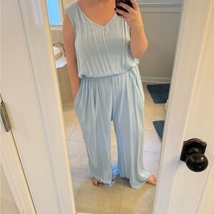 Sky Blue Sleeveless Jumpsuit